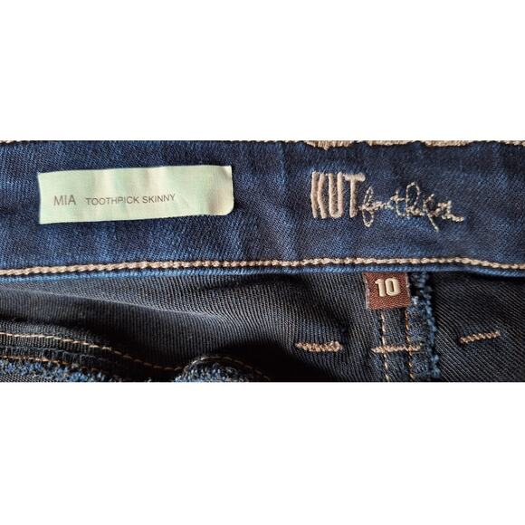KUT from the Kloth MIA Toothpick Skinny Blue Jeans Cotton Lyocel Poly Spandex 10 - Picture 2 of 10